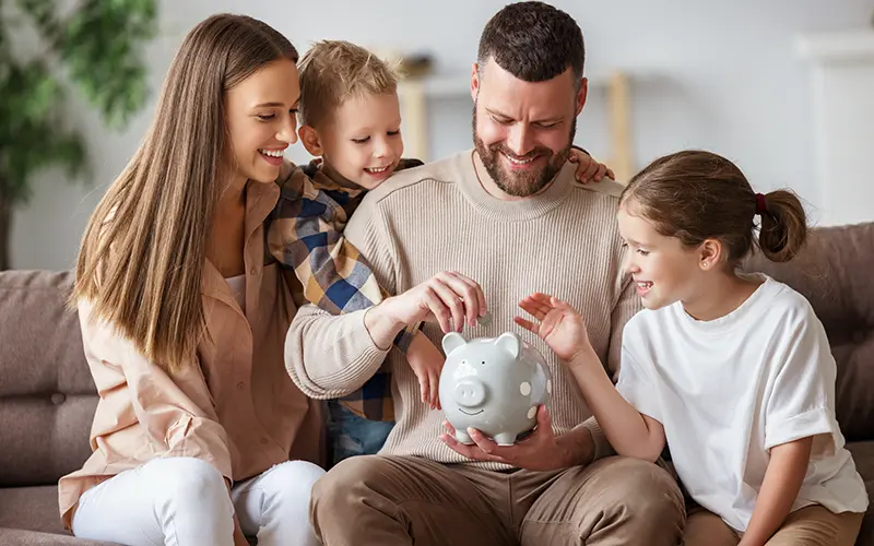 family saving money